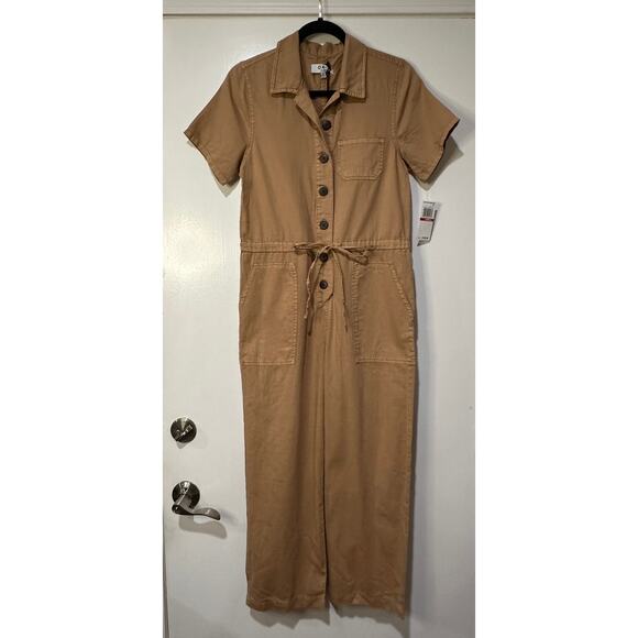 Oat New York Drawstring-Waist Wide Leg Jumpsuit Size XS NWT Dusty Peach Cotton - Picture 2 of 14